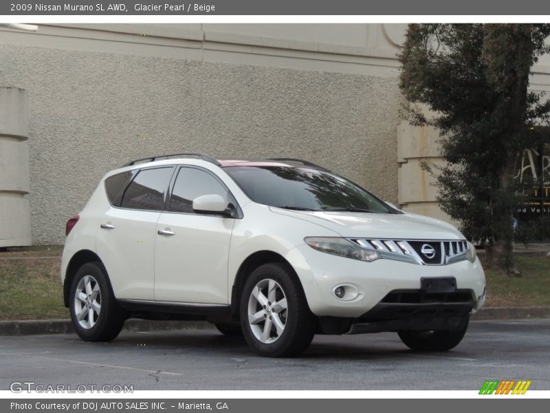 Glacier Pearl / Beige 2009 Nissan Murano SL AWD