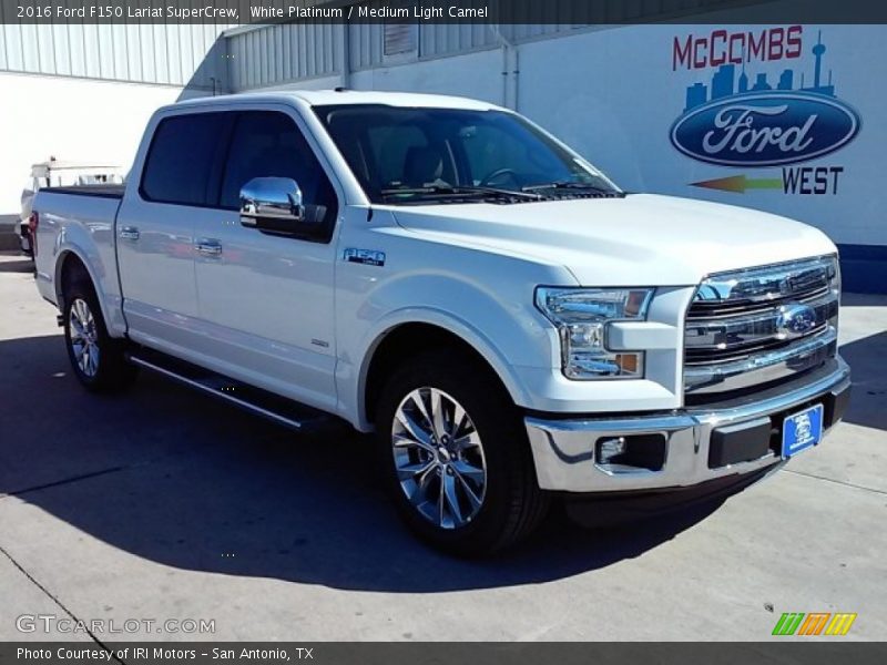 White Platinum / Medium Light Camel 2016 Ford F150 Lariat SuperCrew