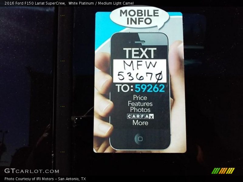 White Platinum / Medium Light Camel 2016 Ford F150 Lariat SuperCrew