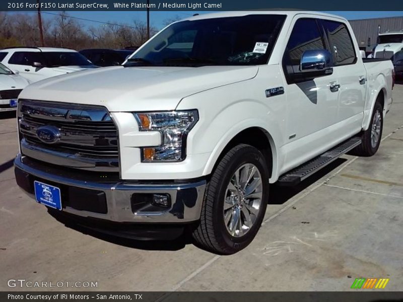 White Platinum / Medium Light Camel 2016 Ford F150 Lariat SuperCrew