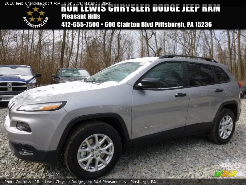 Billet Silver Metallic / Black 2016 Jeep Cherokee Sport 4x4
