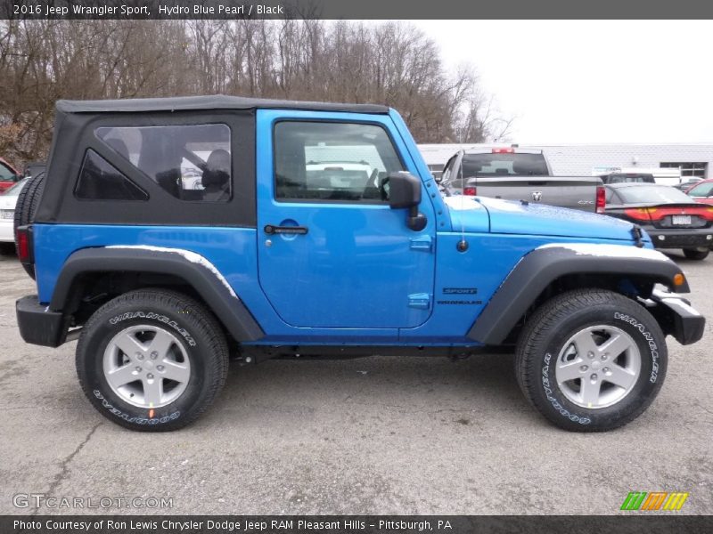 Hydro Blue Pearl / Black 2016 Jeep Wrangler Sport