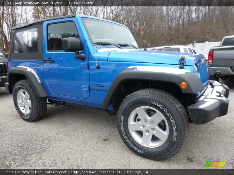 Hydro Blue Pearl / Black 2016 Jeep Wrangler Sport