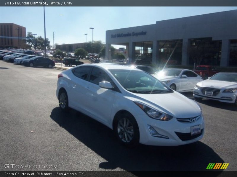White / Gray 2016 Hyundai Elantra SE