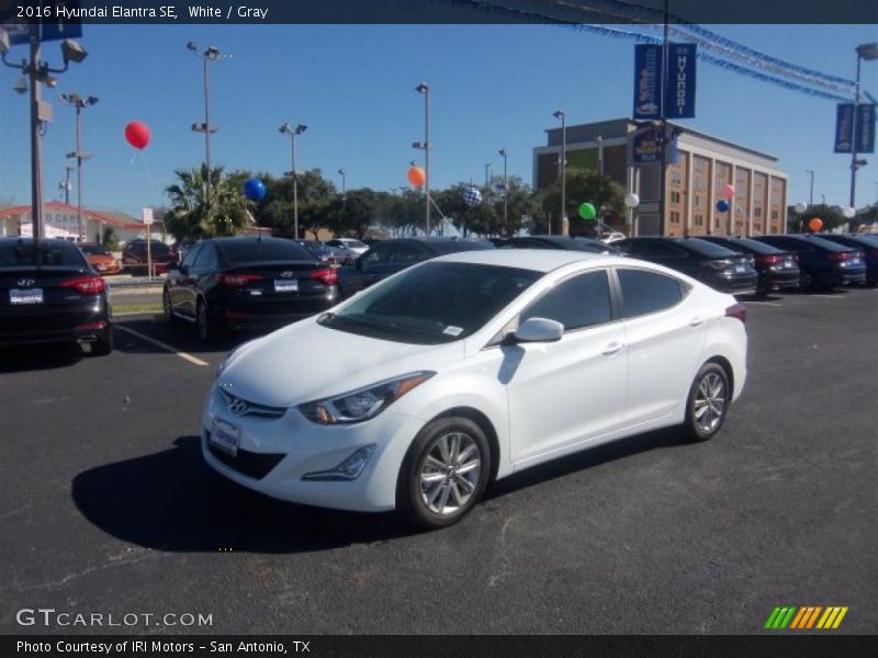 White / Gray 2016 Hyundai Elantra SE