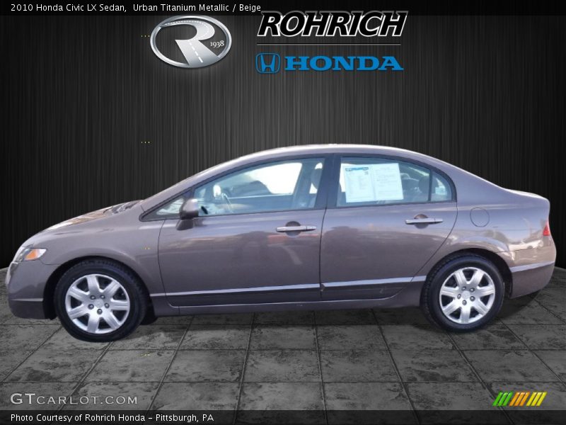 Urban Titanium Metallic / Beige 2010 Honda Civic LX Sedan