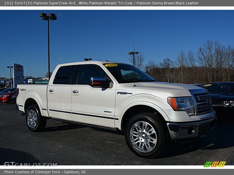 White Platinum Metallic Tri-Coat / Platinum Sienna Brown/Black Leather 2012 Ford F150 Platinum SuperCrew 4x4