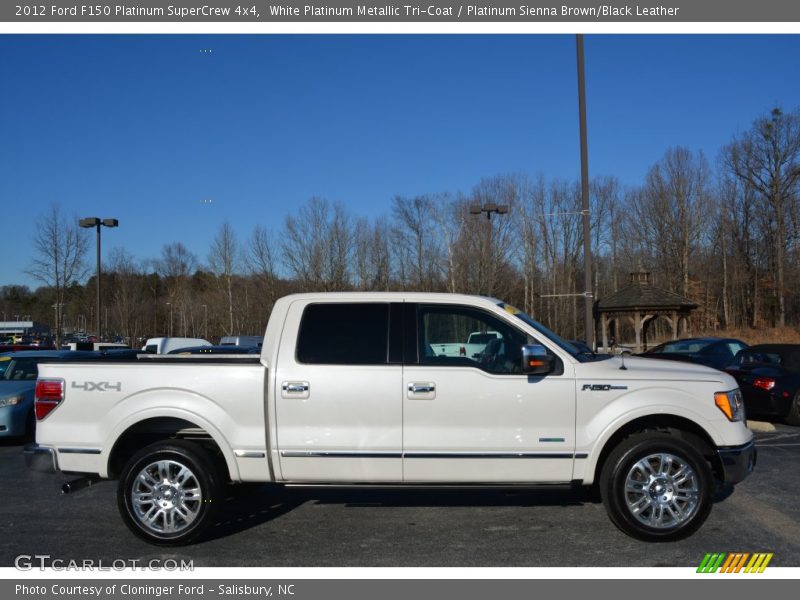White Platinum Metallic Tri-Coat / Platinum Sienna Brown/Black Leather 2012 Ford F150 Platinum SuperCrew 4x4