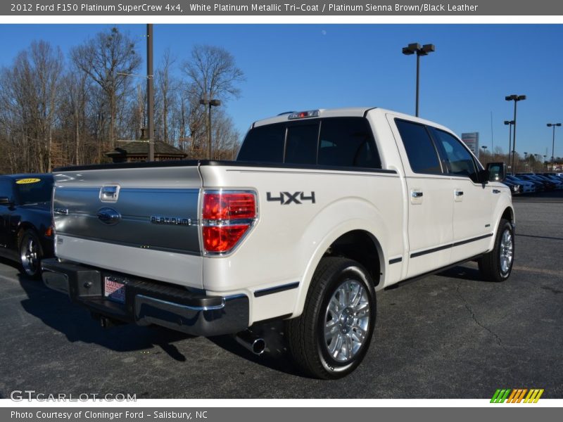 White Platinum Metallic Tri-Coat / Platinum Sienna Brown/Black Leather 2012 Ford F150 Platinum SuperCrew 4x4