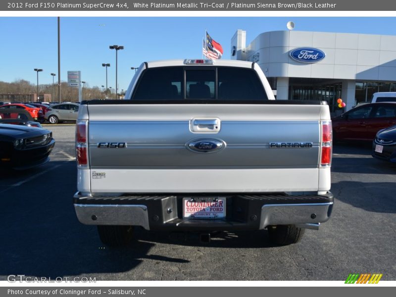 White Platinum Metallic Tri-Coat / Platinum Sienna Brown/Black Leather 2012 Ford F150 Platinum SuperCrew 4x4