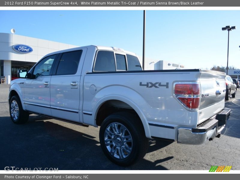 White Platinum Metallic Tri-Coat / Platinum Sienna Brown/Black Leather 2012 Ford F150 Platinum SuperCrew 4x4