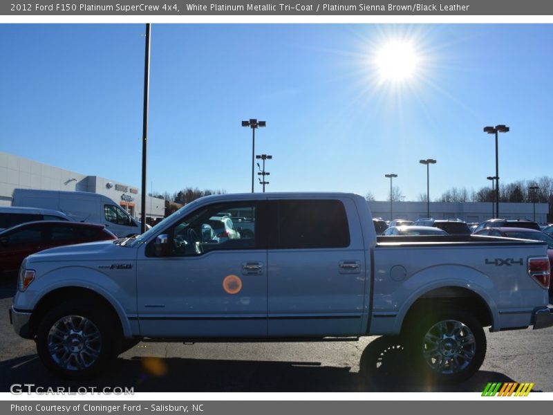 White Platinum Metallic Tri-Coat / Platinum Sienna Brown/Black Leather 2012 Ford F150 Platinum SuperCrew 4x4