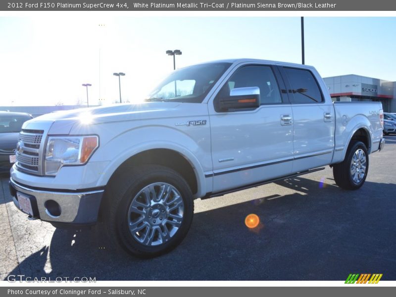 White Platinum Metallic Tri-Coat / Platinum Sienna Brown/Black Leather 2012 Ford F150 Platinum SuperCrew 4x4