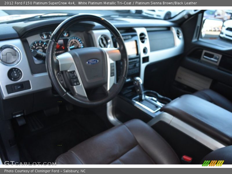 White Platinum Metallic Tri-Coat / Platinum Sienna Brown/Black Leather 2012 Ford F150 Platinum SuperCrew 4x4