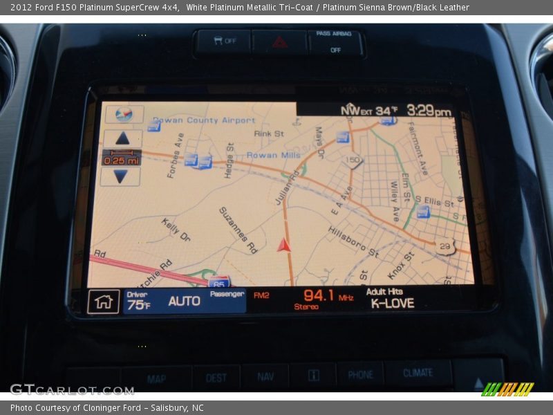 White Platinum Metallic Tri-Coat / Platinum Sienna Brown/Black Leather 2012 Ford F150 Platinum SuperCrew 4x4