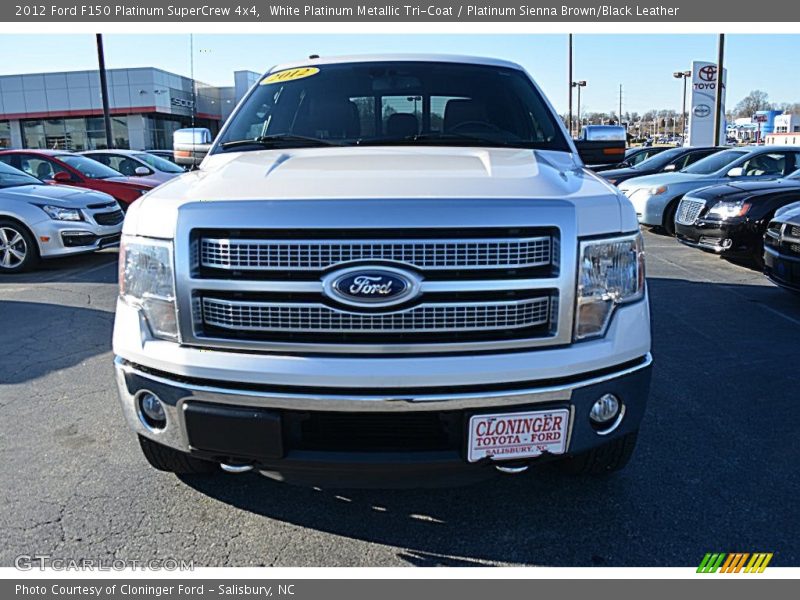 White Platinum Metallic Tri-Coat / Platinum Sienna Brown/Black Leather 2012 Ford F150 Platinum SuperCrew 4x4