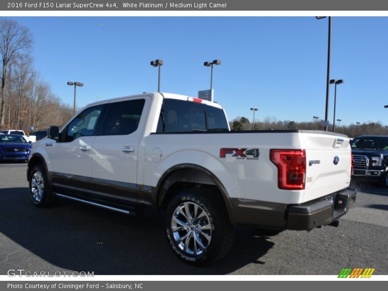 White Platinum / Medium Light Camel 2016 Ford F150 Lariat SuperCrew 4x4