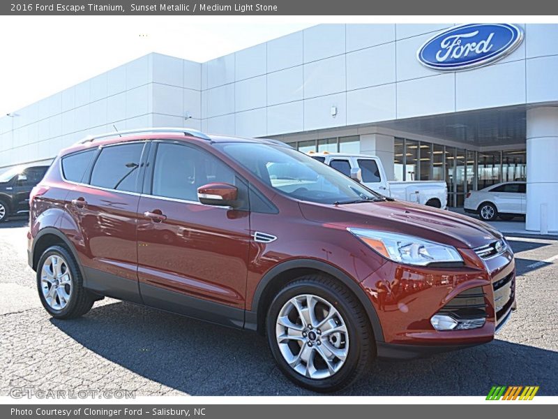 Sunset Metallic / Medium Light Stone 2016 Ford Escape Titanium