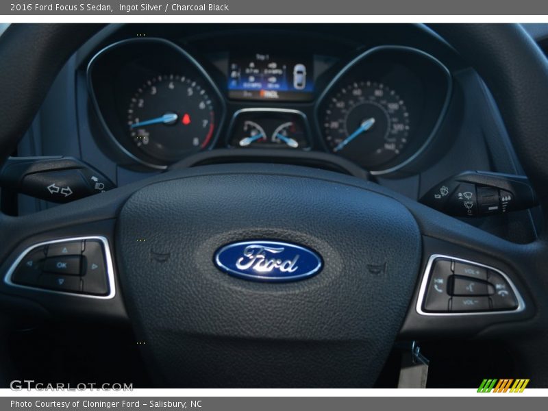 Ingot Silver / Charcoal Black 2016 Ford Focus S Sedan