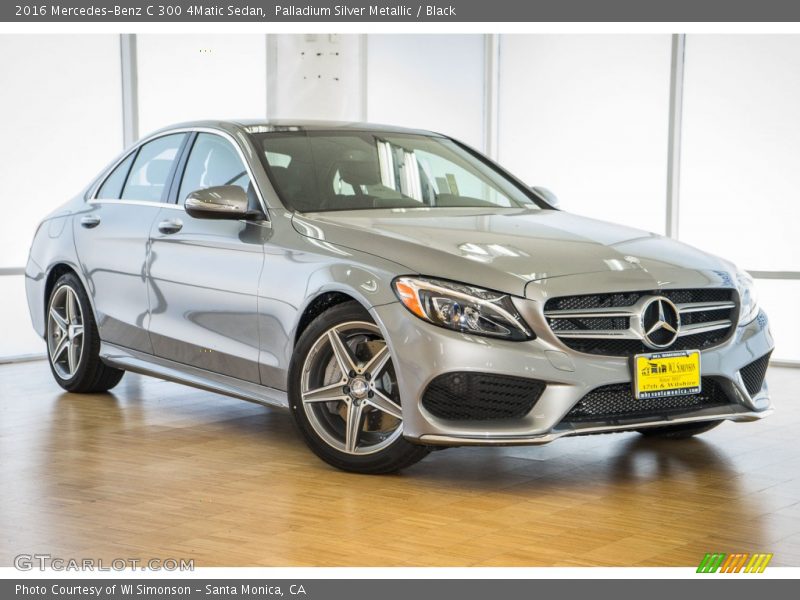 Palladium Silver Metallic / Black 2016 Mercedes-Benz C 300 4Matic Sedan