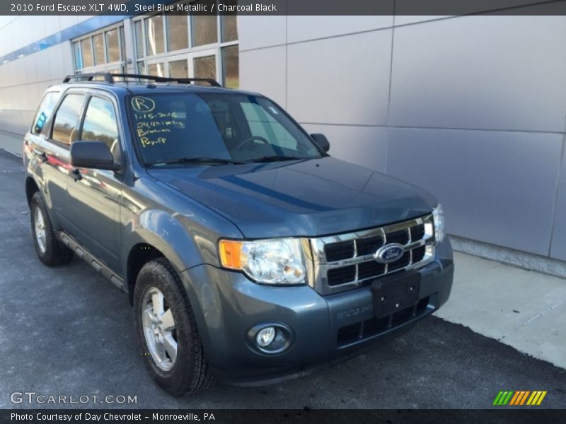 Steel Blue Metallic / Charcoal Black 2010 Ford Escape XLT 4WD