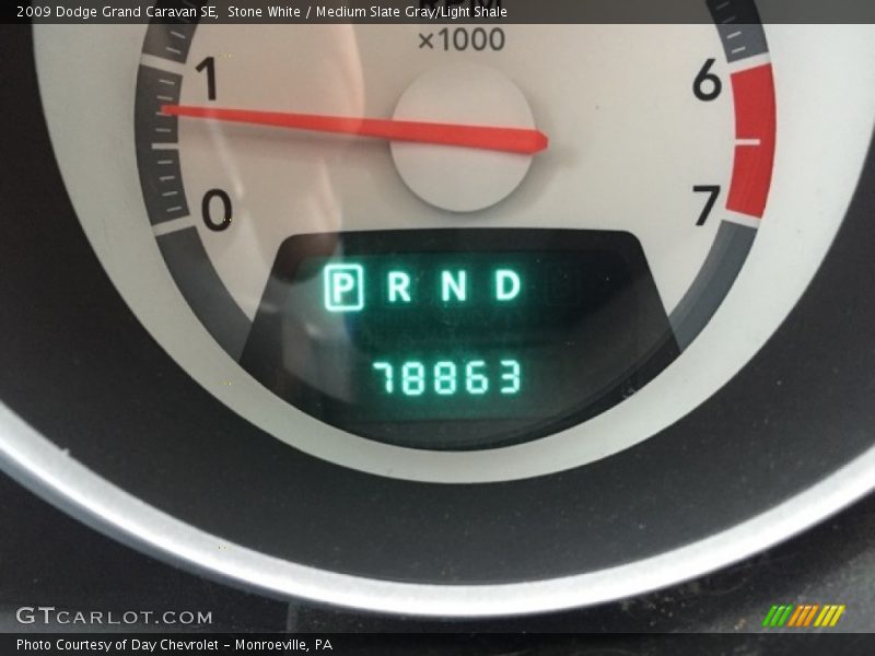 Stone White / Medium Slate Gray/Light Shale 2009 Dodge Grand Caravan SE