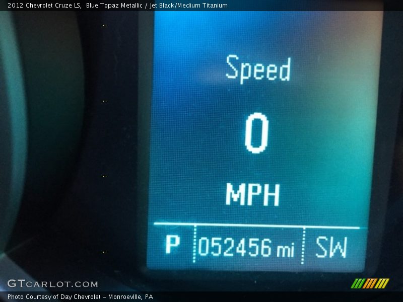 Blue Topaz Metallic / Jet Black/Medium Titanium 2012 Chevrolet Cruze LS