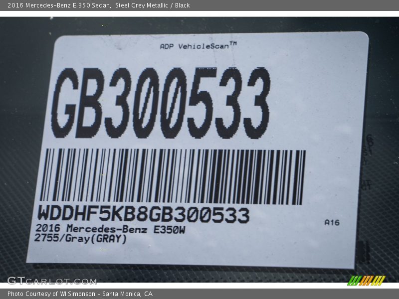 Steel Grey Metallic / Black 2016 Mercedes-Benz E 350 Sedan