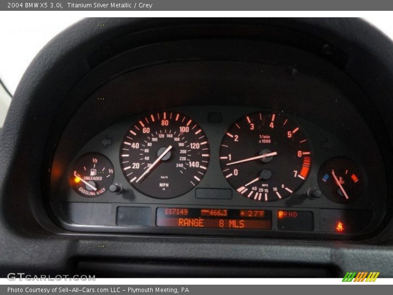 Titanium Silver Metallic / Grey 2004 BMW X5 3.0i