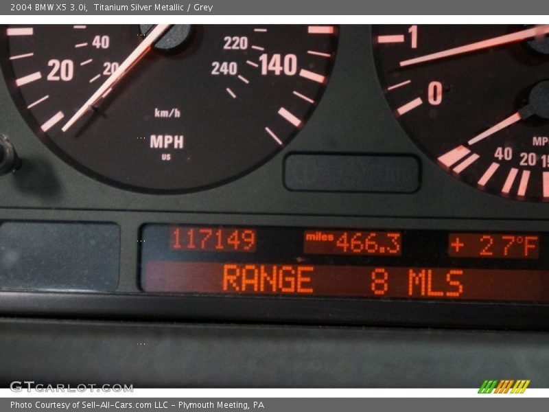 Titanium Silver Metallic / Grey 2004 BMW X5 3.0i