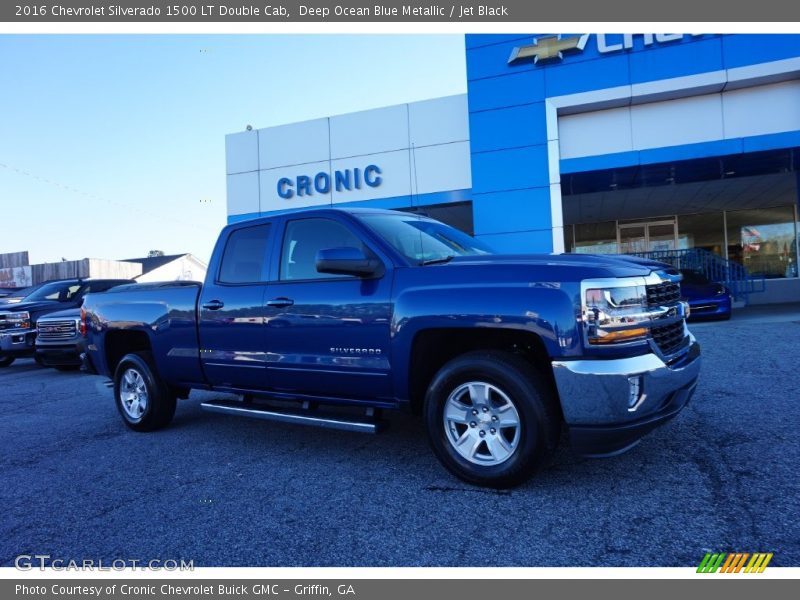 Deep Ocean Blue Metallic / Jet Black 2016 Chevrolet Silverado 1500 LT Double Cab