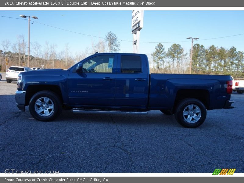 Deep Ocean Blue Metallic / Jet Black 2016 Chevrolet Silverado 1500 LT Double Cab