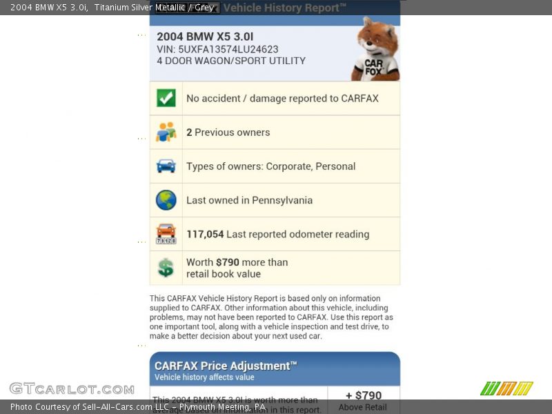 Titanium Silver Metallic / Grey 2004 BMW X5 3.0i