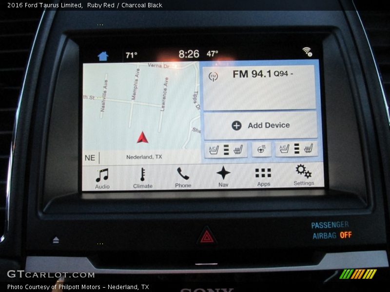 Navigation of 2016 Taurus Limited