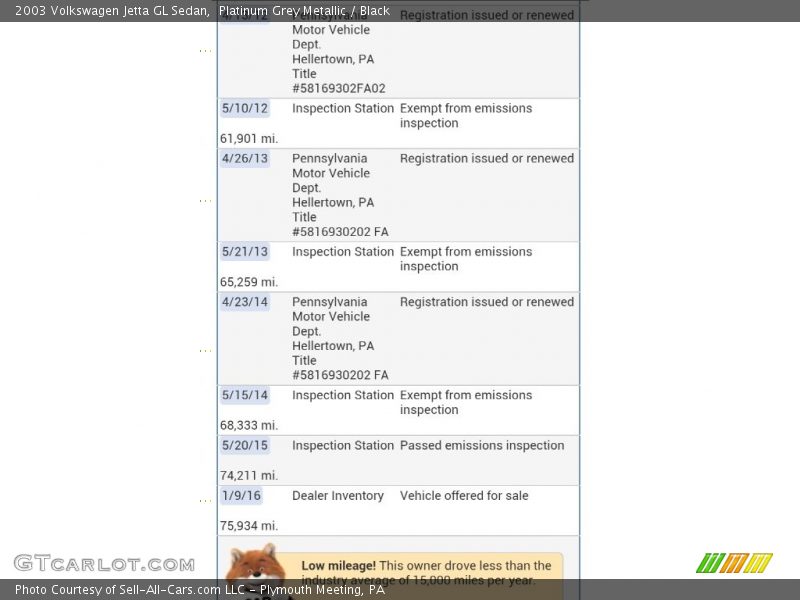 Platinum Grey Metallic / Black 2003 Volkswagen Jetta GL Sedan