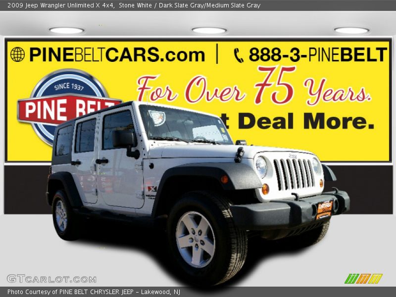 Stone White / Dark Slate Gray/Medium Slate Gray 2009 Jeep Wrangler Unlimited X 4x4
