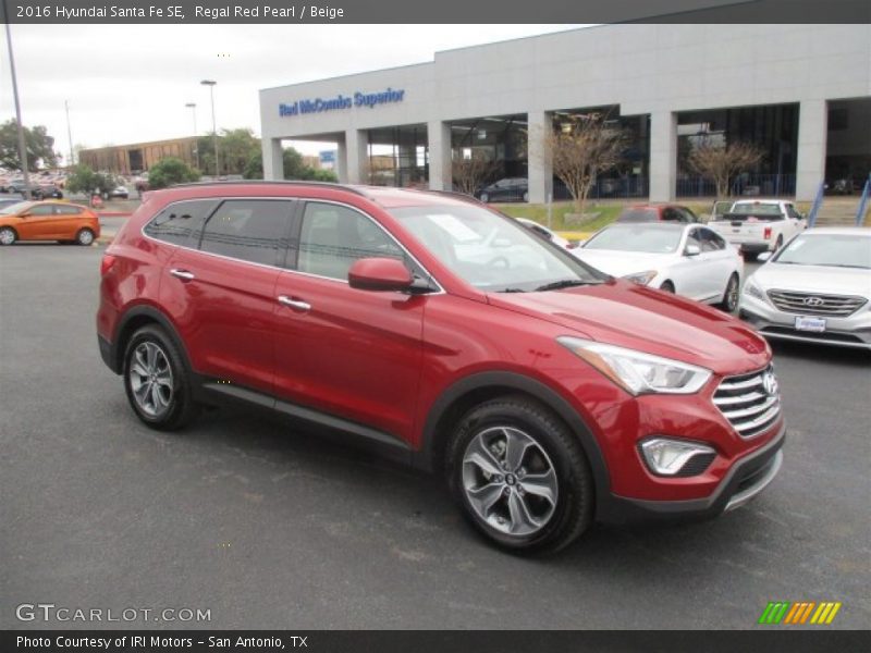 Regal Red Pearl / Beige 2016 Hyundai Santa Fe SE