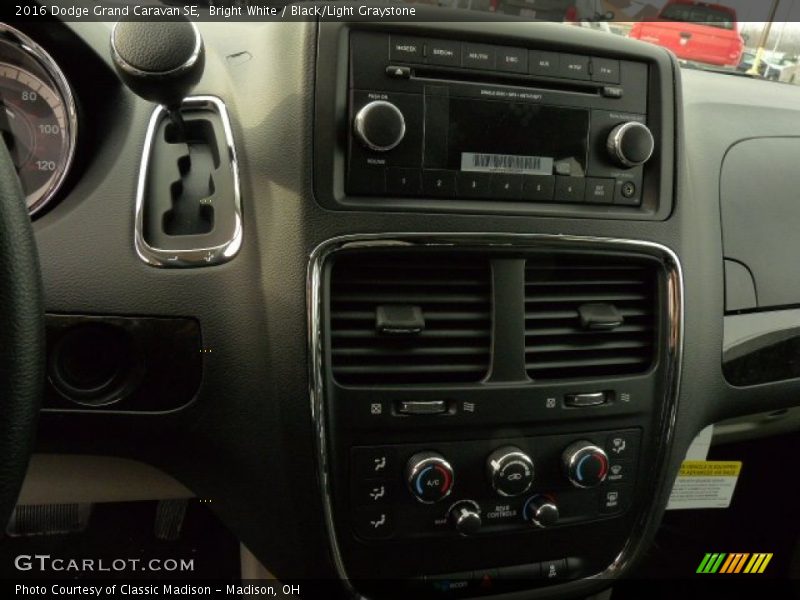 Bright White / Black/Light Graystone 2016 Dodge Grand Caravan SE
