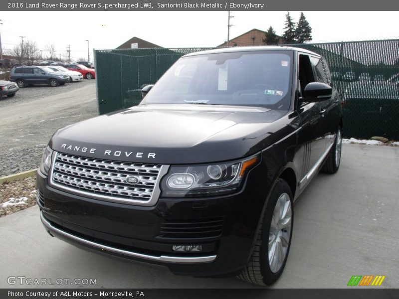 Santorini Black Metallic / Ebony/Ivory 2016 Land Rover Range Rover Supercharged LWB