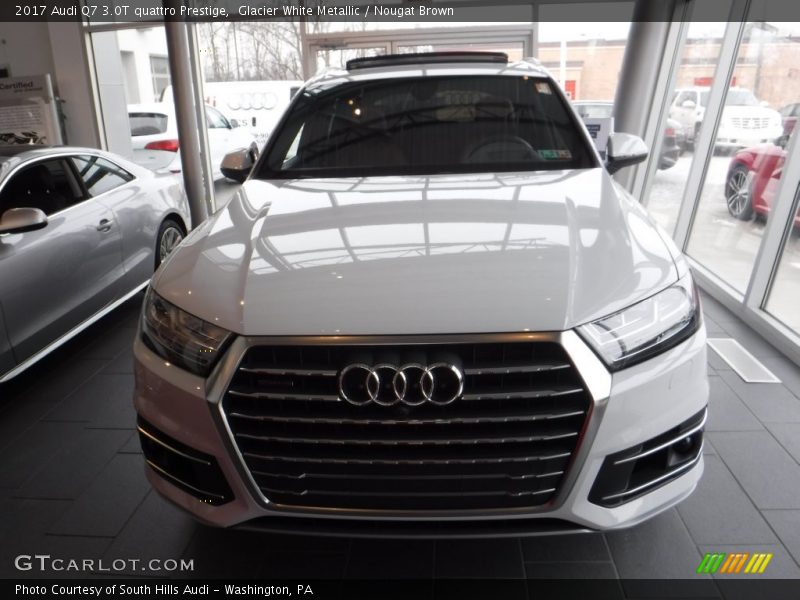 Glacier White Metallic / Nougat Brown 2017 Audi Q7 3.0T quattro Prestige