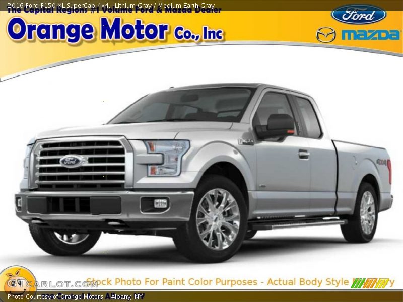 Lithium Gray / Medium Earth Gray 2016 Ford F150 XL SuperCab 4x4