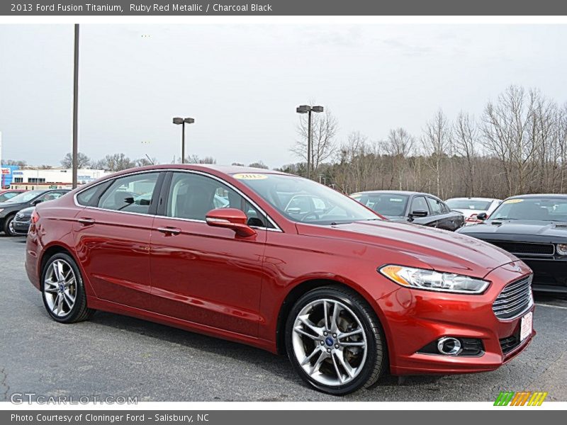 Ruby Red Metallic / Charcoal Black 2013 Ford Fusion Titanium