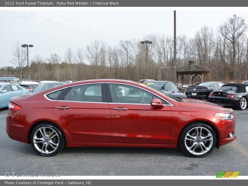 Ruby Red Metallic / Charcoal Black 2013 Ford Fusion Titanium