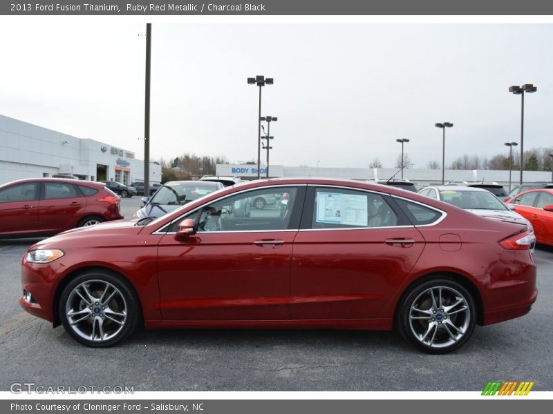 Ruby Red Metallic / Charcoal Black 2013 Ford Fusion Titanium