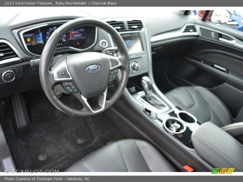 Ruby Red Metallic / Charcoal Black 2013 Ford Fusion Titanium