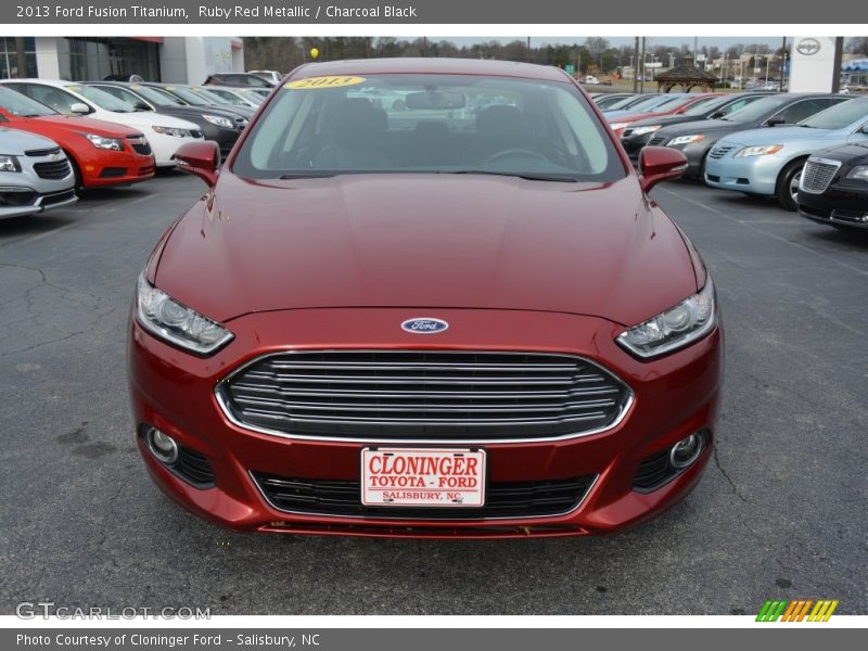 Ruby Red Metallic / Charcoal Black 2013 Ford Fusion Titanium