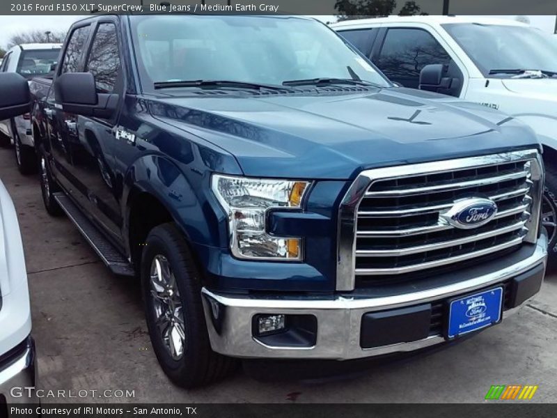 Blue Jeans / Medium Earth Gray 2016 Ford F150 XLT SuperCrew
