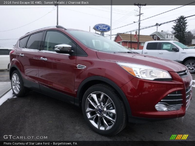 Sunset Metallic / Charcoal Black 2016 Ford Escape SE 4WD