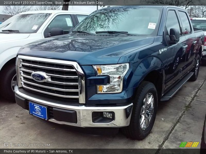 Blue Jeans / Medium Earth Gray 2016 Ford F150 XLT SuperCrew