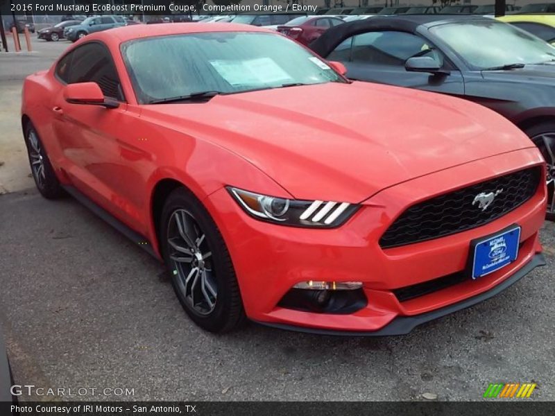 Competition Orange / Ebony 2016 Ford Mustang EcoBoost Premium Coupe